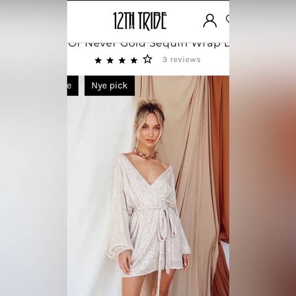 12th Tribe Dresses & Skirts - 12th Tribe Champagne Sequin Dress Size Small (4-6)